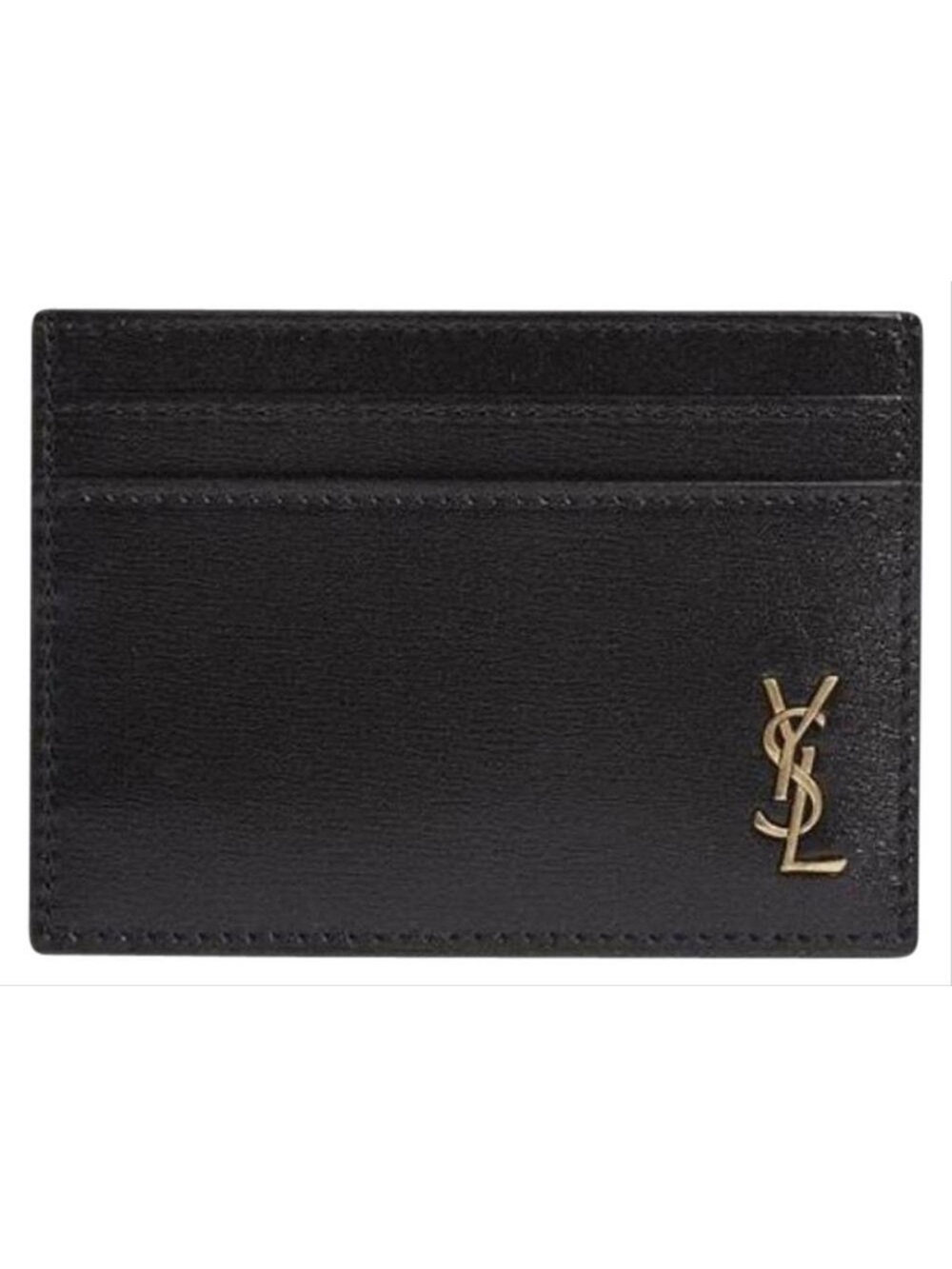 SAINT LAURENT monogram logo leather card holder card case